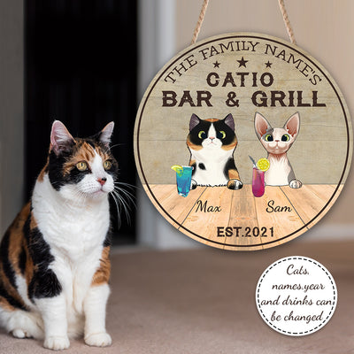 89Customized Catio Bar & Grill Personalized Wood Sign