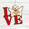 89Customized Love Sign Angel Dog Car Ornament 2 Sides