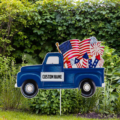 89Customized 4th of July truck personalized metal art