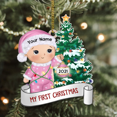 89Customized Baby's first Christmas personalized ornament