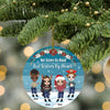 89Customized Side by side or miles apart sisters will always be connected by heart Chibi girl Personalized Ornament