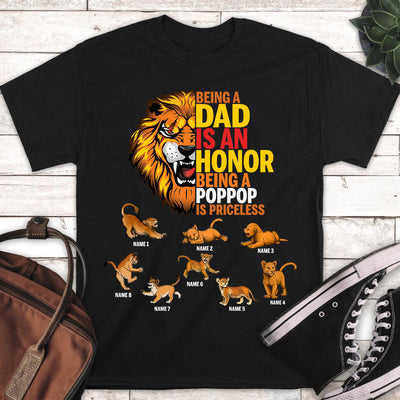 89Customized Being a Dad is an Honor Being a Papa is Priceless Lion Dad Shirt
