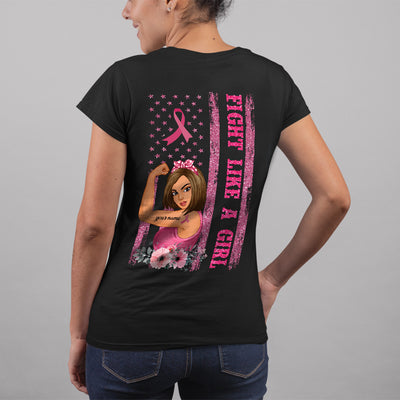 89Customized Fight like a girl personalized back t-shirt