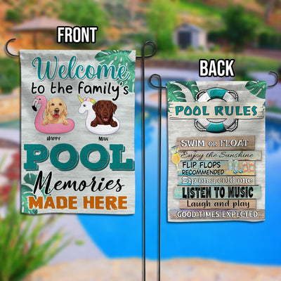 89Customized Pool Rules Personalized Dogs 2 Sided Flag 2