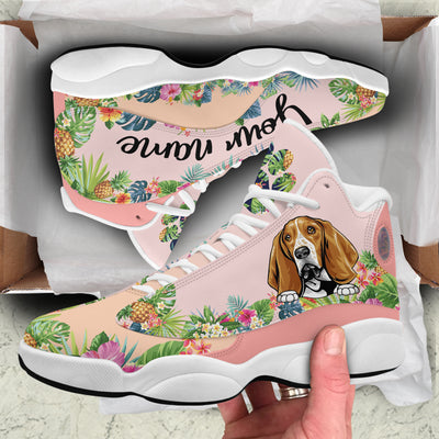 89Customized Dog and Cat lover Tropical Palm tree Pattern Customized White Air JD13 Shoes