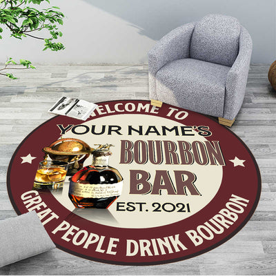 89Customized Great people drink bourbon Customized Round Rug
