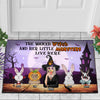 89Customized A wicked witch and her little monsters live here Rabbit Lovers Personalized Doormat