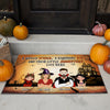 89Customized The wicked witch and her little monsters live here with one handsome devil Customized Doormat