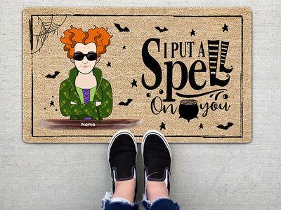 89Customized I put a spell on you personalized doormat