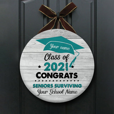 89Customized Personalized Wood Sign Congrats Surviving 2021