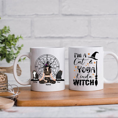 89Customized I'm a Cat & Yoga Kinda Witch-Mug