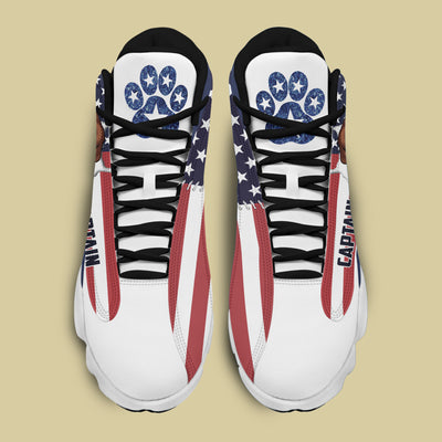 89Customized American Dog Customized White and Black Air JD13 Shoes