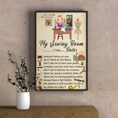 89Cutstomized My sewing room rules personalized poster