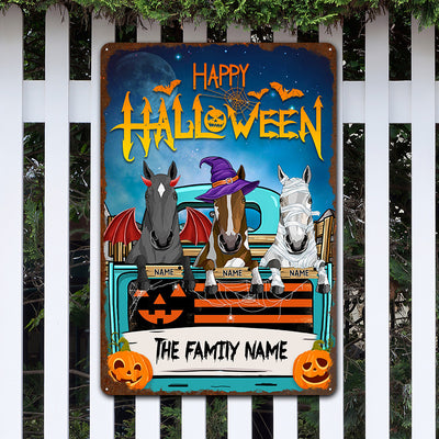 89Customized Happy Halloween Horse Welcome Personalized Printed Metal Sign