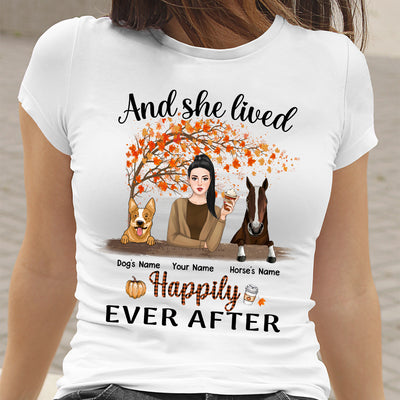 89Customized And she lived happily ever after Autumn Horses and dogs Customized