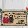 89Customized Welcome to our home Roll for initiative Dungeons and Dragons Personalized Doormat