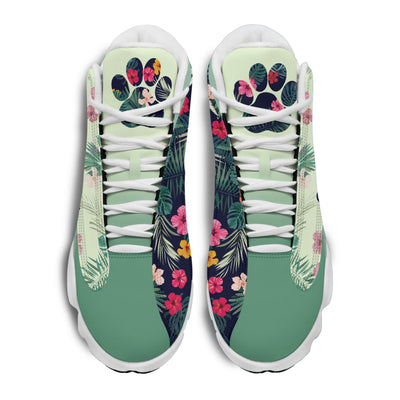 89Customized Tropical Pattern Dog 2 Customized White Air JD13 Shoes