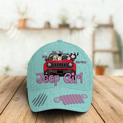 89Customized Personalized Cap Jeep Renegade Girl Dog