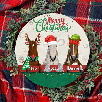 89Customized Christmas Horses Welcome Personalized Woodsign