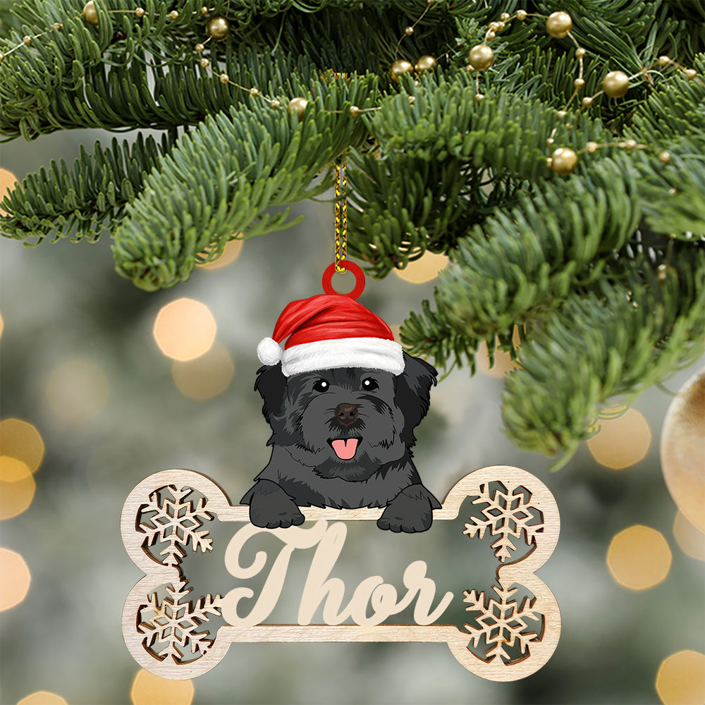 89Customized Christmas Peeking Dog Personalized One Sided Ornament