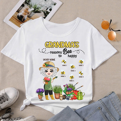 89Customized Grandma reasons to bee happy Tshirt