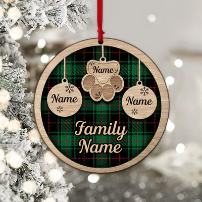 89Customized Happy Christmas Personalized Layered Wooden Ornament