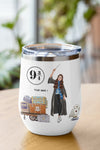 89Customized Just a wizard girl living in a muggle world (No straw included) Wine Tumbler