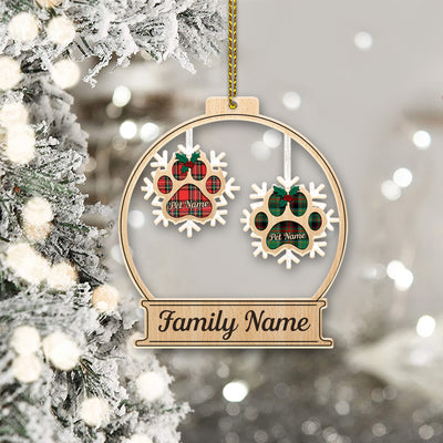 89 Customized Footprint Snow Flake Personalized Ornament