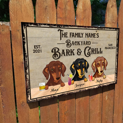 89Customized Dogs Backyard Bar & Grill Personalized Pallet Sign