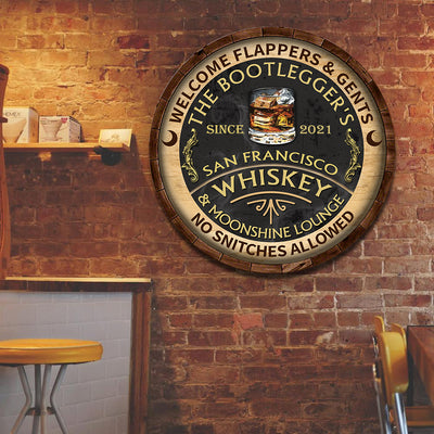 Whiskey & Moonshine Lounge Customized Wood Sign