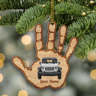 89Customized Jeep Hand Wave Personalized Ornament