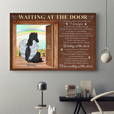 89Customized Waiting At The Door Horse Personalized Poster