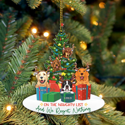 89Customized On The Naughty List Christmas Tree Dog Lover Personalized Ornament