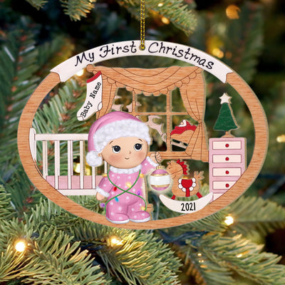 89Customized Baby's First Christmas Personalized One Sided Ornament