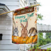 89Customized Happy Fall Y'all Rabbits Welcome Personalized Garden Flag