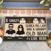 89Customized A crazy guinea pig lady and a grumpy old man live here Personalized Doormat
