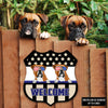 89Customized Dogs Welcome Patriotic Police Personalized Shield Metal Sign