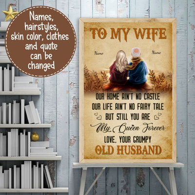 To my wife old couple personalized poster