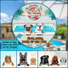 89Customized Welcome To The Family's Pool Personalized Dogs Wood Sign