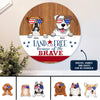 89Customized God Bless America Cats And Dogs Personalized Wood Sign
