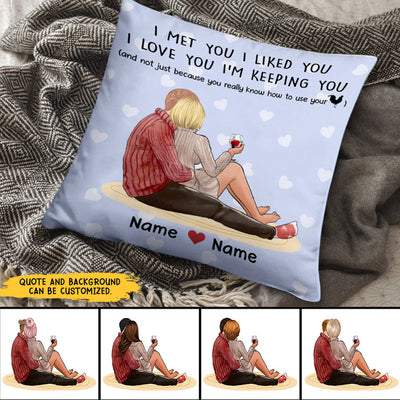 89Customized Funny and Naughty Gift for Him Gift for Her Love Couple Personalized Pillow
