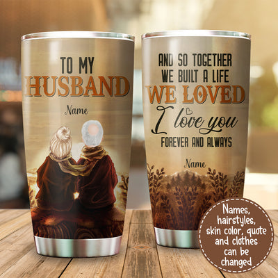 To my husband old couple personalized tumbler
