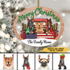 89Customized Merry Christmas Horses/Dogs Personalized One Sided Ornament