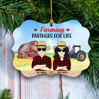 89Customzied Farming Partners For Life Couple Personalized Ornament