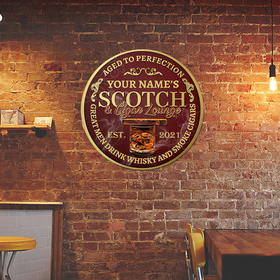 89Customized Scotch whisky & cigar lounge Customized Wood Sign