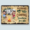 89 Customeized Husband & Wife Camping partners for life Doll Camping Couple Ver.2 Personalized Metal Sign