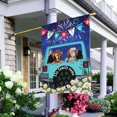 89Customized Dogs And Cats Happy 4th Of July Personalized Garden Flag