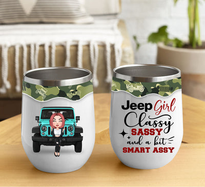 89Customized Silly boys....jeeps are for girls Personalized Wine Tumbler