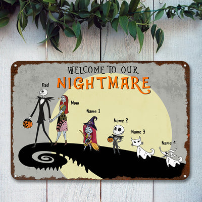 89Customized Welcome to our nightmare 2 personalized printed metal sign