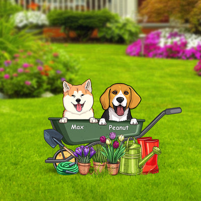 89Customized Gardening With Dogs Metal Garden Art